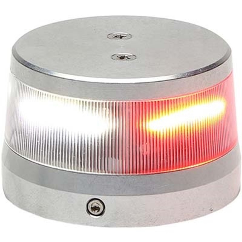 01-0772010-30, Whelen ORION 360 LED Beacon Red/White Split 28 VDC, 2.6" Dia, Model OR36S2N